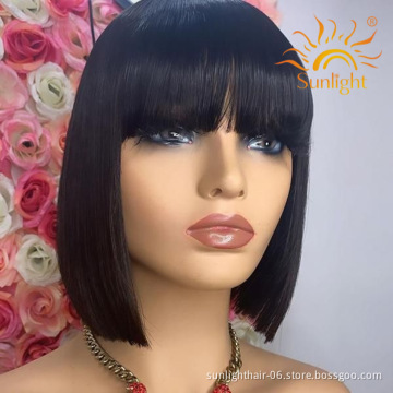 Gratuit meche bresilienne cheveux humain perruques courte non dentelle tissage cheveux humain boucle perruque bandeau femme